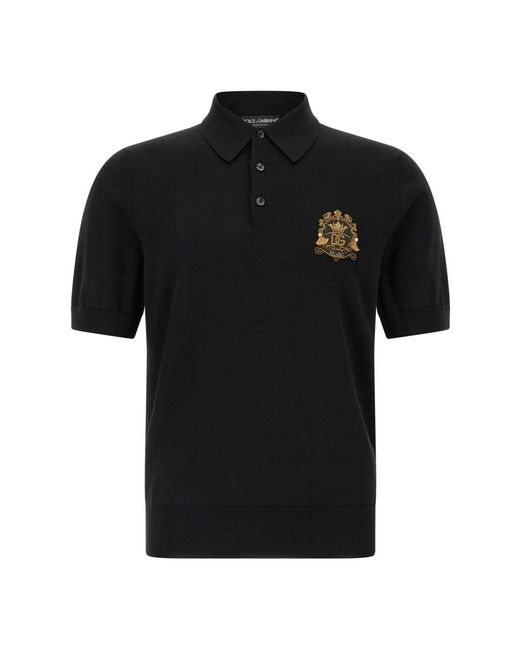 Dolce & Gabbana Black Polo Shirts for men