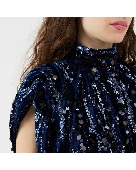Sabina Musayev Blue Sleeveless Tops