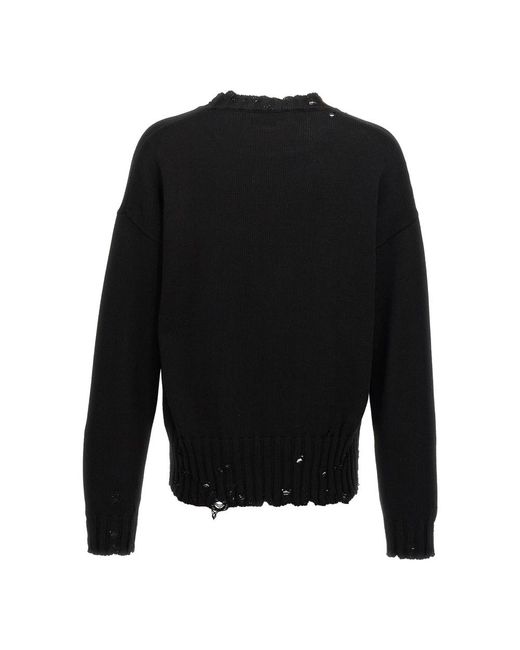 Marni Er Distress-Knit Detail Pullover in Black für Herren