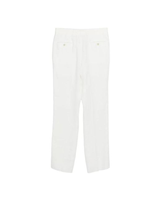 Lardini White Straight Trousers for men