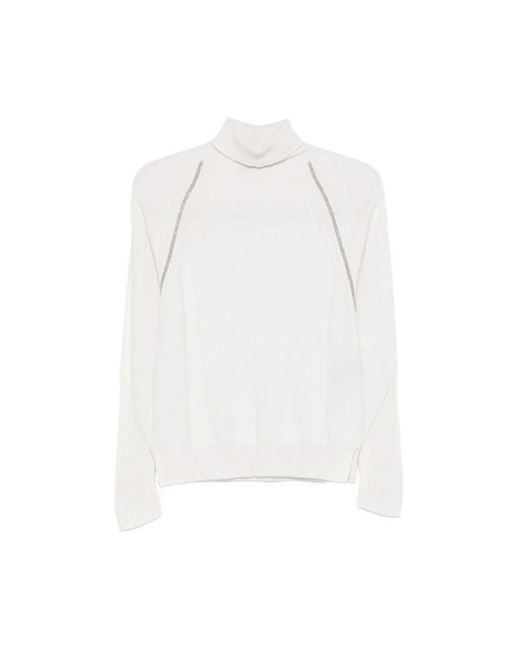D.exterior White Turtlenecks