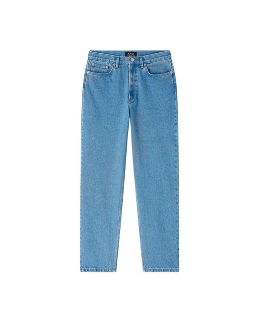 A.P.C. Blue Straight Jeans for men