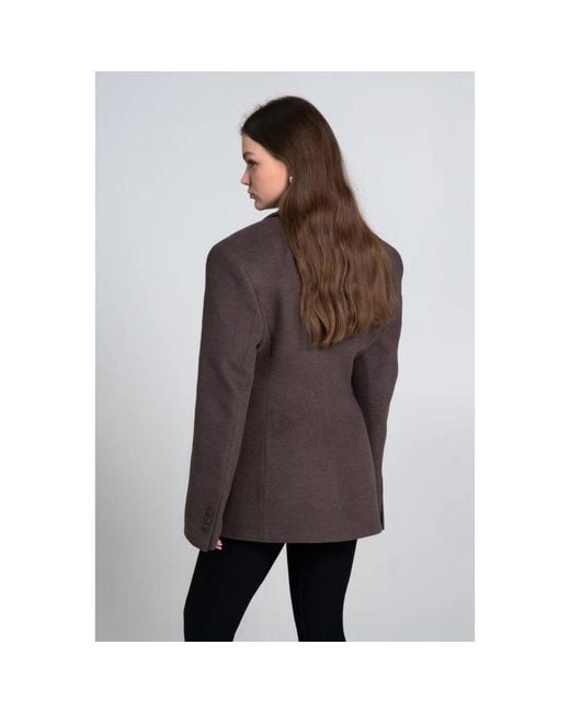 ESTRO Black Single-Breasted Coats