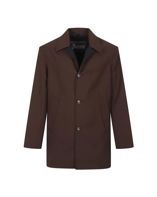 Herno Brown Single-Breasted Coats for men