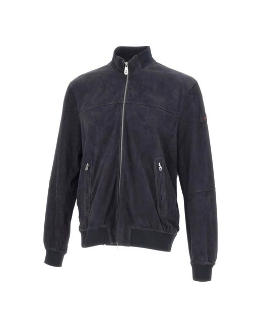 Peuterey Blue Leather Jackets for men