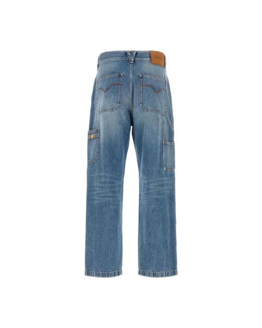 Versace Blue Straight Jeans for men