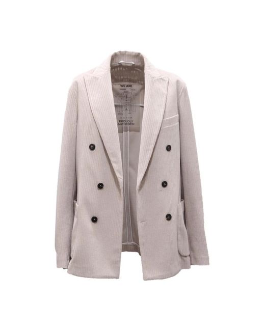 Circolo 1901 Jassen ,Corduroy Double-Breasted Jas Platinum in het Gray voor heren