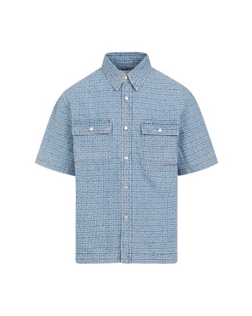 Givenchy Blue Short Sleeve Shirts for men
