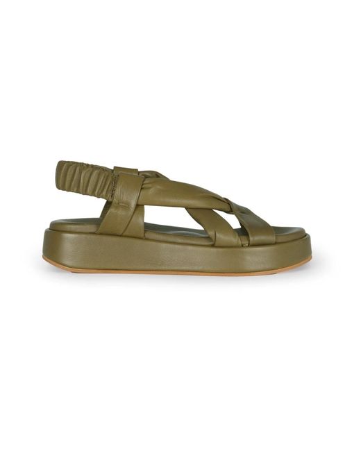 Cortana Green Flat Sandals
