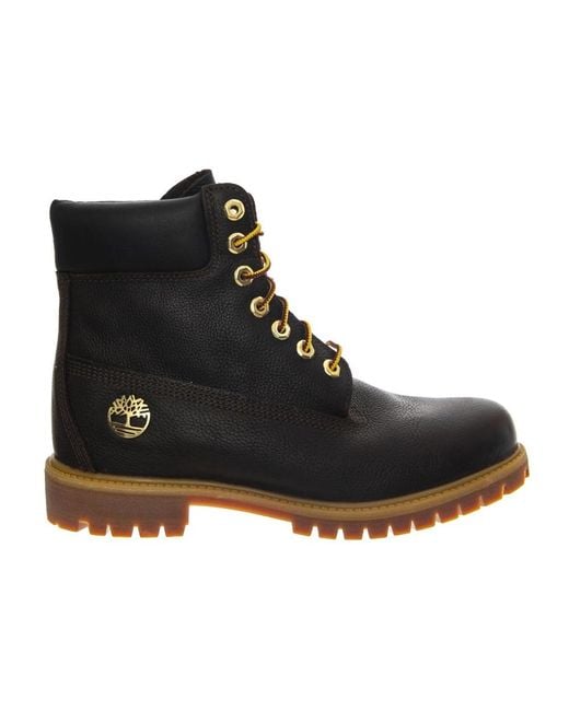 Timberland Black Lace-Up Boots for men