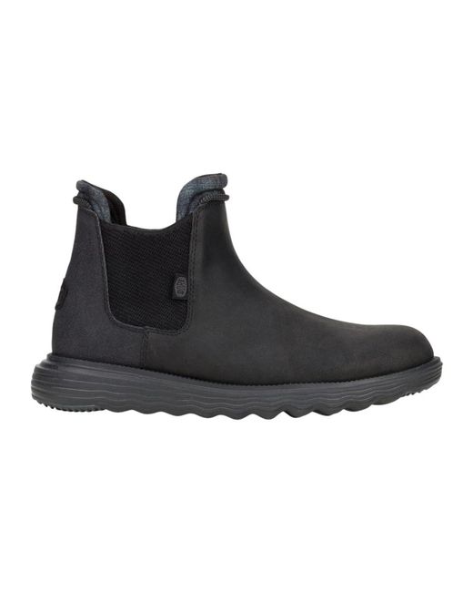 HeyDude Black Chelsea Boots for men