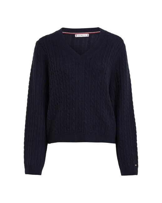 Tommy Hilfiger Blue V-Neck Knitwear