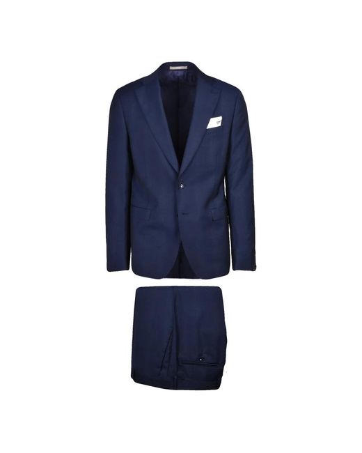 Paoloni Single Breasted Suits in het Blue voor heren