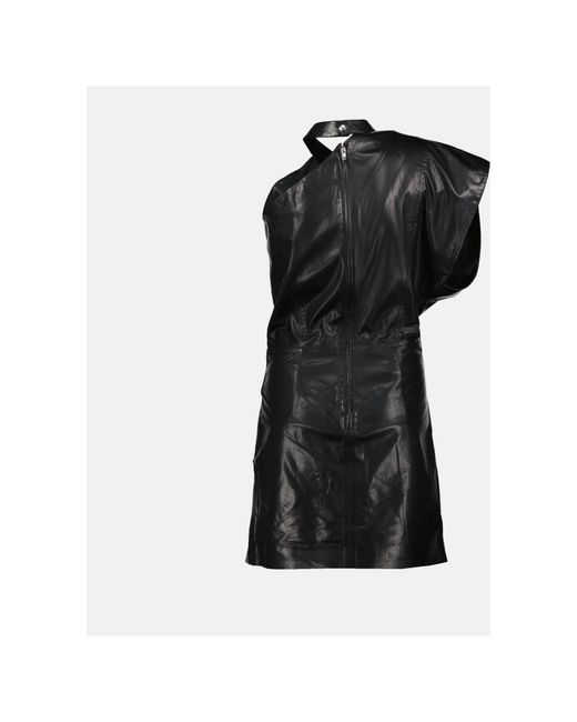 IRO Leren Jurk in het Black