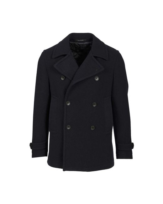 Tagliatore Blue Double-Breasted Coats for men