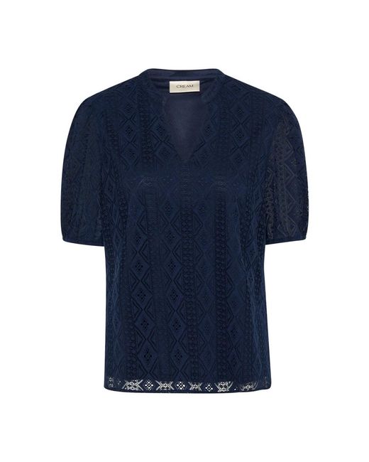 Blouses Cream de color Blue