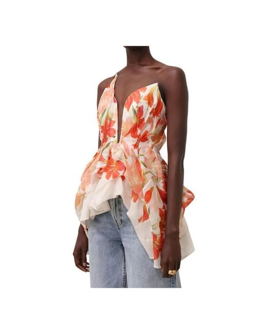 Zimmermann Red Sleeveless Tops