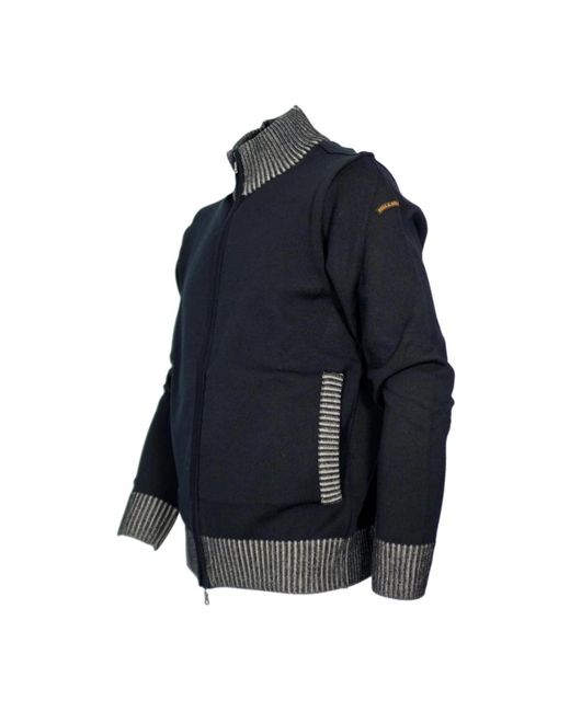 Paul & Shark Truien & Vesten ,Zwart ,Wol High Neck Zip Sweater Zwart in het Blue voor heren