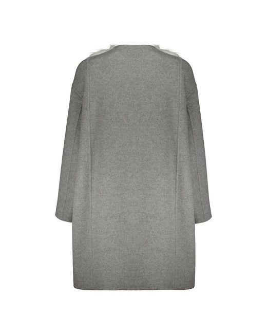 Fendi Gray Luxuriöser cashmere fuchspelzmantel