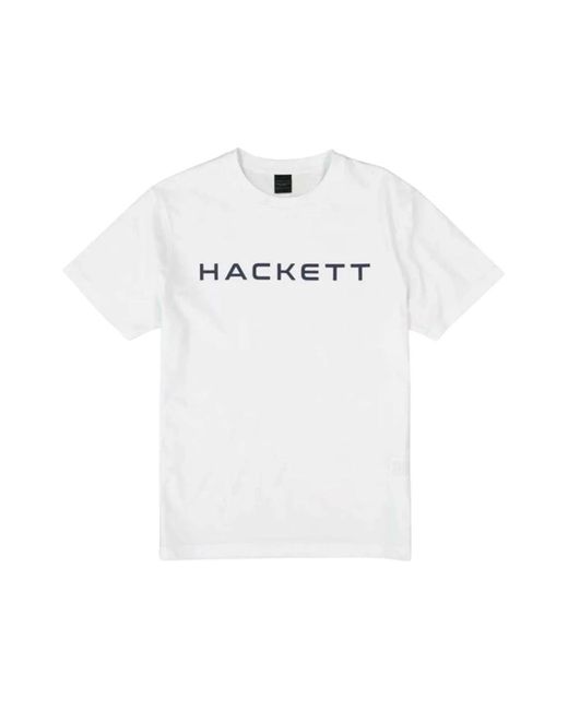 Hackett Buffalo leder baumwoll t-shirt in White für Herren