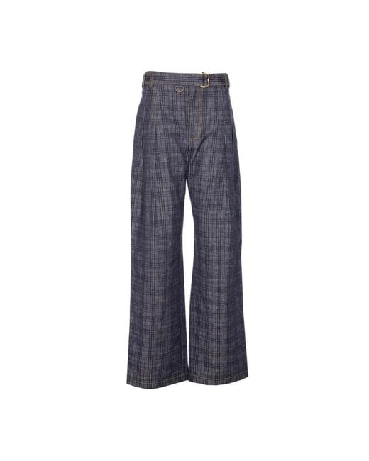 Burberry Blue Wide Trousers