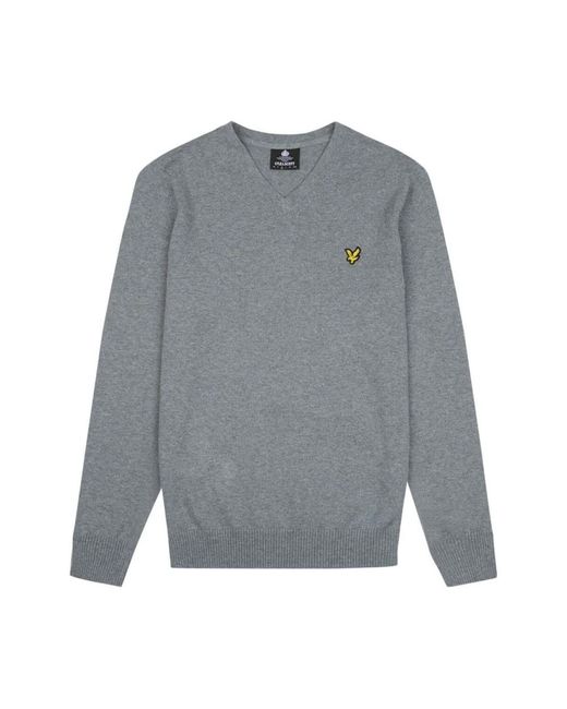 Lyle & Scott Gray V-Neck Knitwear for men