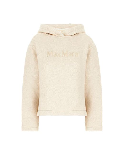 Max Mara Hoodies & Sweatvesten ,Katoen Stijlvolle Sweater Voor Vrouwen in het Natural