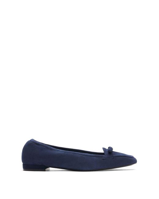 Stuart Weitzman Blue Elastischer loafer mit femininem bogenakzent