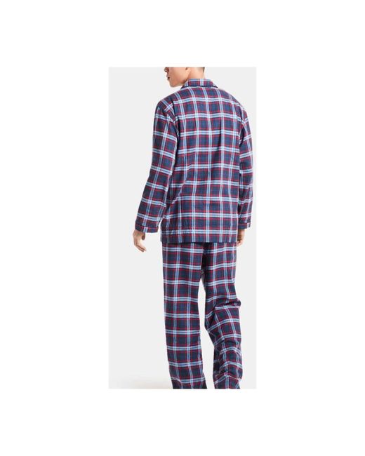 Brooks Brothers Plaid Flanell Open Pyjamas in Blue für Herren