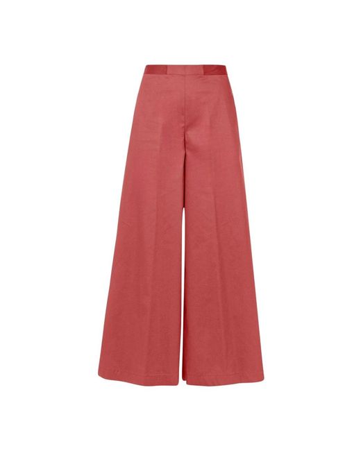 Liviana Conti Red Wide Trousers