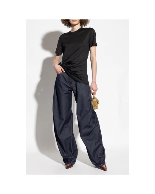 Versace Jeans ,Blauw ,Katoen Wijde Broek in het Blue
