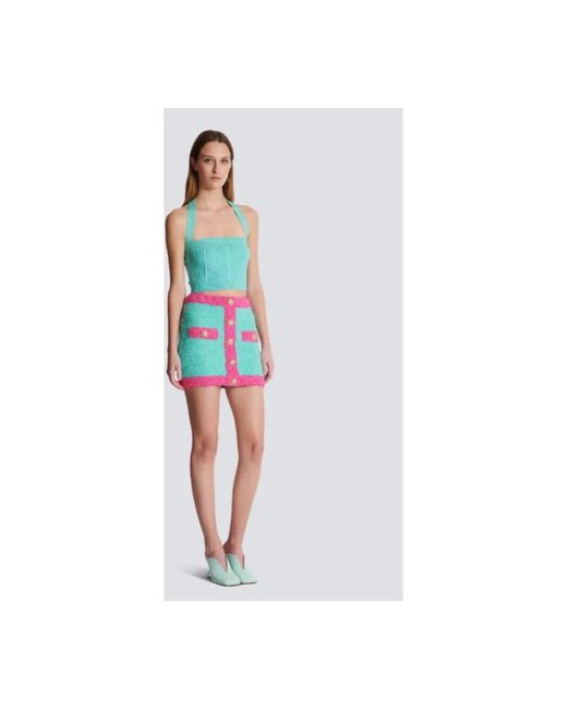 Balmain Green Short Skirts