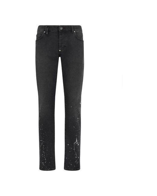 Philipp Plein Black Slim Fit Jeans for men
