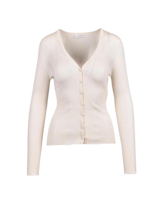 Lanvin Truien & Vesten ,Wol Cardigan Cannettato in het Pink