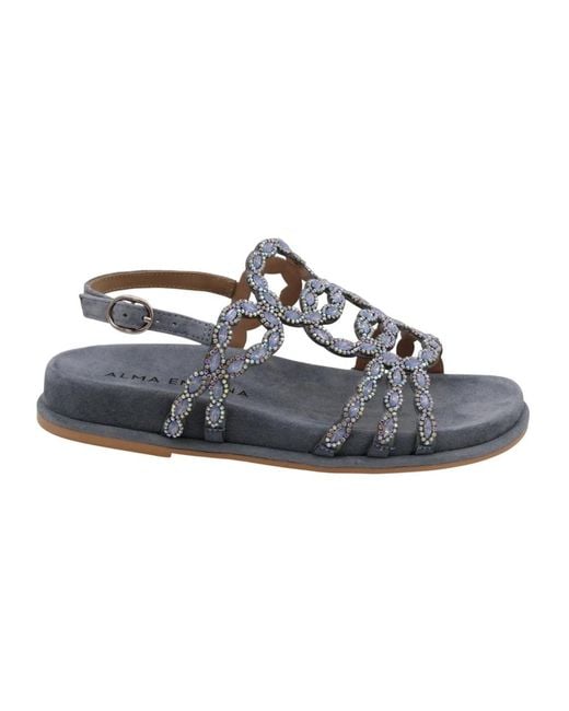 Alma En Pena. Blue Flat Sandals