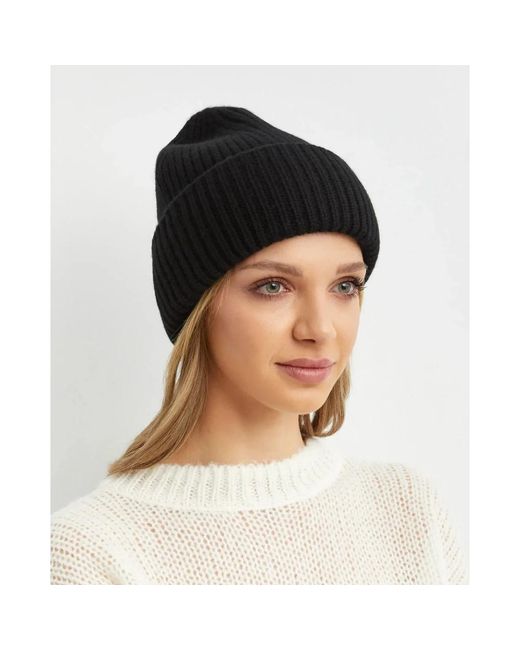 Yves Salomon Black Beanies