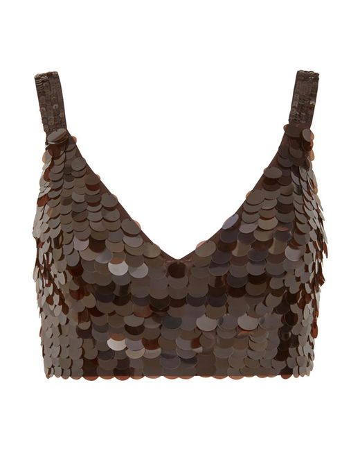 P.A.R.O.S.H. Brown Sleeveless Tops