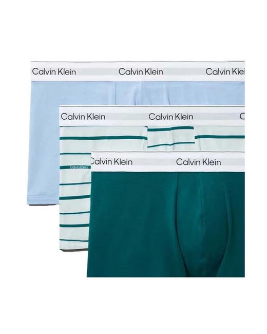 Calvin Klein Ondergoed ,Veelkleurig ,Katoen Trunk 3Pk in het Blue voor heren