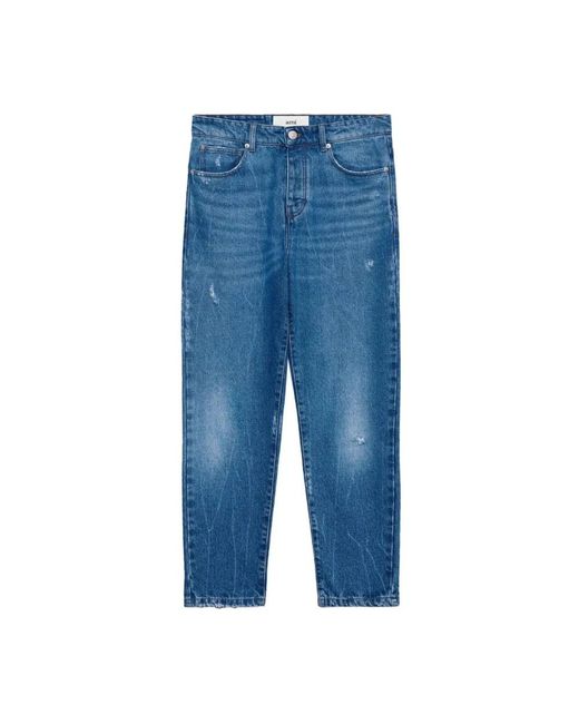 AMI Blue Straight Jeans for men