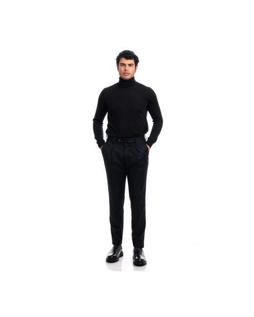 PT01 Broeken ,Blauw ,Wol Slim Fit Pantalone in het Black voor heren