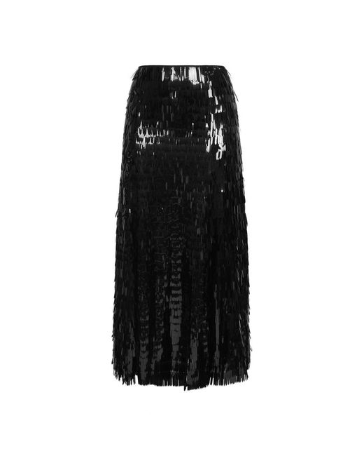 Self-Portrait Rokken ,Zwart ,Polyester 165Msk Sequin Midi Skirt in het Black
