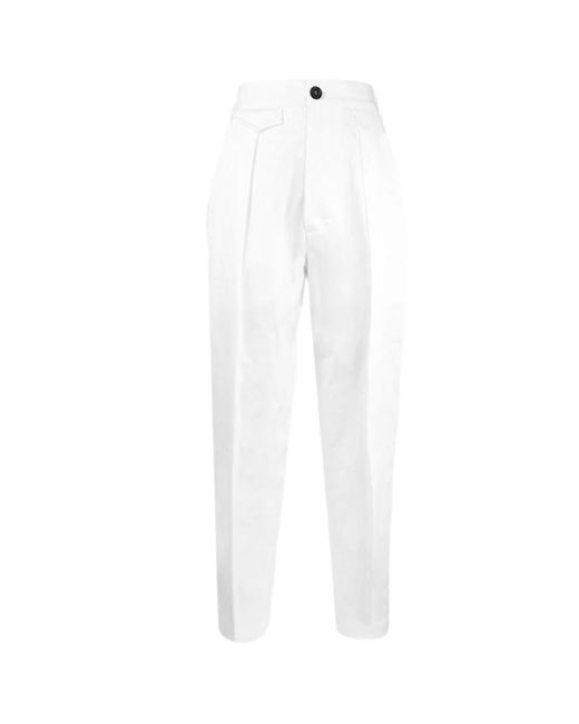 DSquared² White Straight Trousers