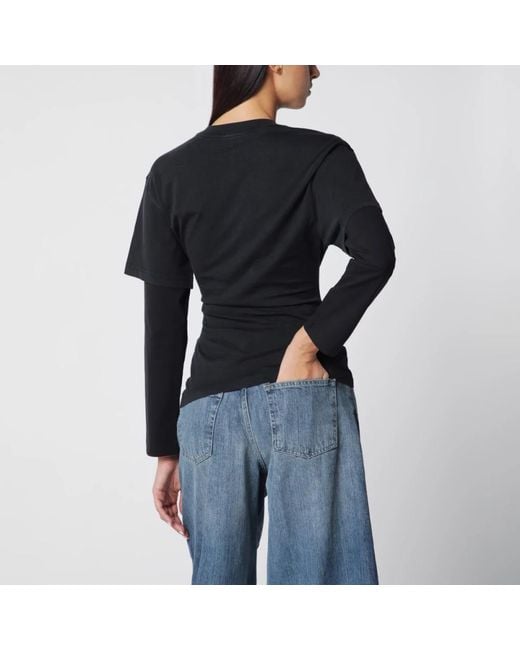Courreges Black Long Sleeve T-Shirts