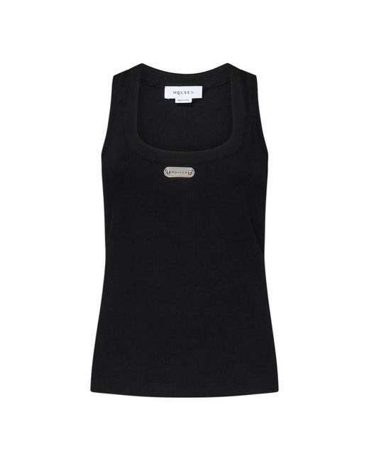 Sleeveless Tops Alexander McQueen de color Black