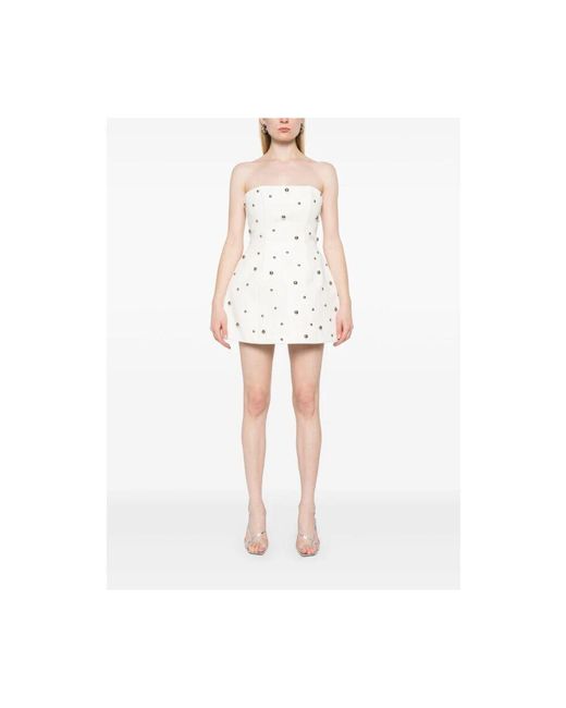 GIUSEPPE DI MORABITO White Trägerloses kleid mit voluminösem rock
