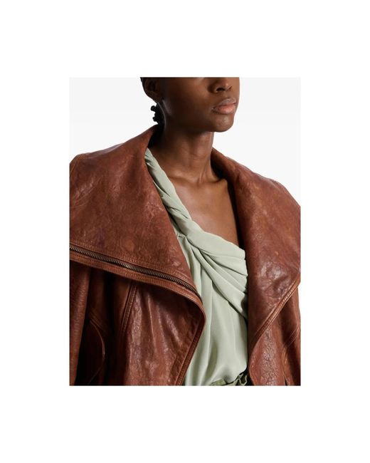 Balmain Brown Leather Jackets