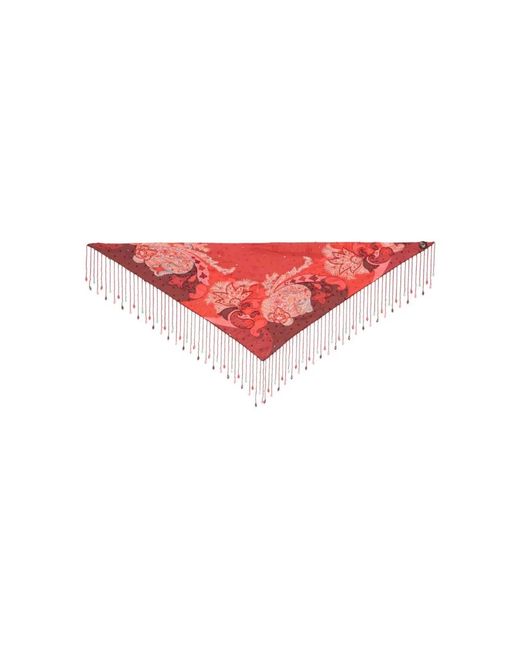 Etro Red Silky Scarves