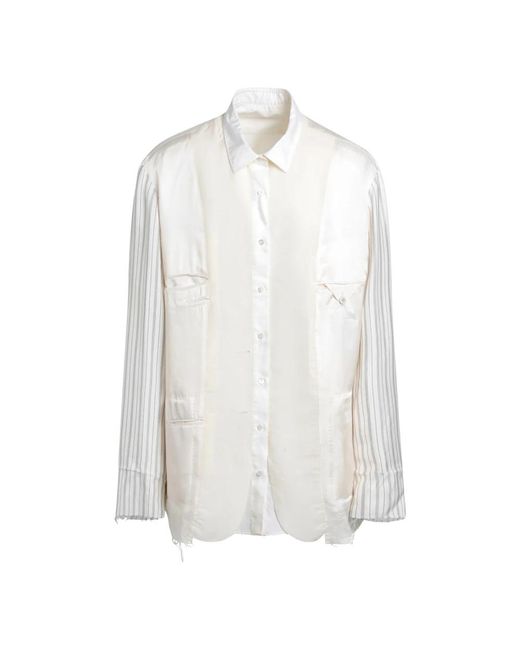 Maison Margiela Beiger Wollmischungsjacke in White für Herren