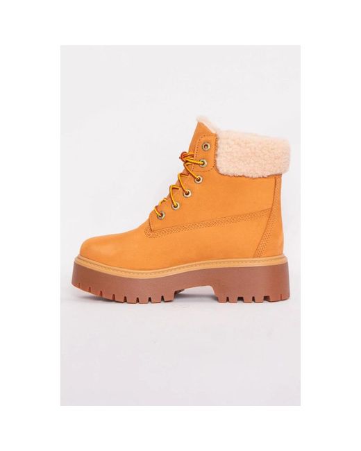 Timberland Schoenen ,Geel ,Leer Stone Street Warm-Lined Waterproof Platform Boot in het Orange