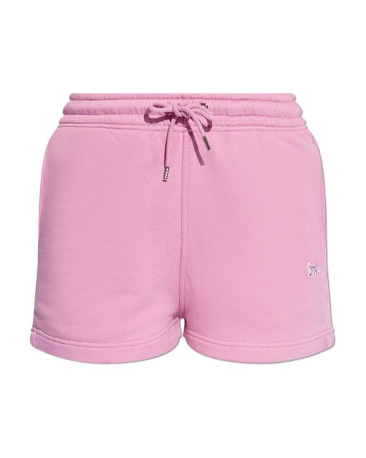 Maison Kitsuné Pink Shorts mit einem patch